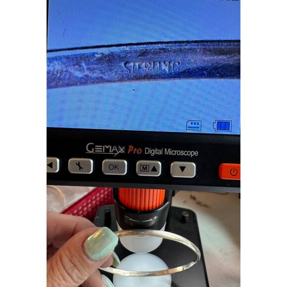 Vintage Estate Sterling Silver Bangle Bracelet 3.98mm Stackable, 15.3 Grams - Picture 8 of 8